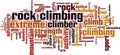 Rock climbing word cloud