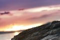 Rocks on a beach at sunset Royalty Free Stock Photo