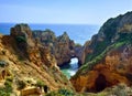 Rock coast in Ponta da Piedade in Lagos creare ocean water. Portugal