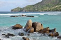 Rock coastline in Seychelles