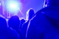 Rock concert, crowd onstage, blurred
