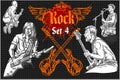 Rock concert poster - 1980s. Vector illustration