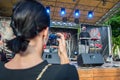 The rock concert was held in Odessa City, Ukraine, an open-air theater called the Green Theater Royalty Free Stock Photo