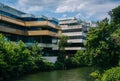 Rock Creek and the House of Sweden, in Georgetown, Washington, DC Royalty Free Stock Photo