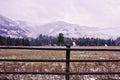 Rock Creek Winter rail fence Royalty Free Stock Photo