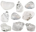 Rock crystal (clear quartz) stone and tumbled gems Royalty Free Stock Photo