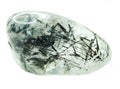 rock crystal quartz geode with black tourmaline geological crystals