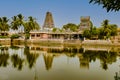 Rock-cut cave shrine dedicated to Hindu Deity Karpaka Vinayakar, at Sivagangai District, Tamilnadu, India. Royalty Free Stock Photo