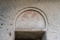 Turkey - GÃ¶reme - Dark Church - Rock-cut FaÃÂ§ade with Arches Royalty Free Stock Photo
