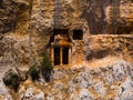 Rock-cut tomb in Cyaneae, Antalya, Turkey Royalty Free Stock Photo