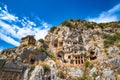 Rock-cut tombs in the ancient city of Myra, Turkey Royalty Free Stock Photo