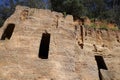 Rock-cut tombs in the Etruscan necropolis of Populonia, Italy