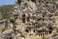 Rock-cut tombs in Myra, Demre, Turkey, Scene 3 Royalty Free Stock Photo