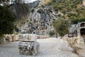 Rock-cut tombs in Myra, Turkey Royalty Free Stock Photo