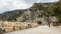 Rock-cut tombs in Myra, Turkey Royalty Free Stock Photo