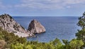 Rock Diva, the black sea coast near Yalta, town Simeiz, Crimea. Royalty Free Stock Photo