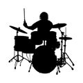 Rock Drummer Silhouette Royalty Free Stock Photo