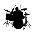 Rock Drummer Silhouette Royalty Free Stock Photo