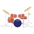 Rock drums kit icon, flat style Royalty Free Stock Photo