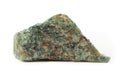 Rock of epidote mineral from Madagascar isolated on a pure white background