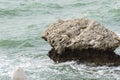 Rock eroded by the sea in Vlora coastline, Albania