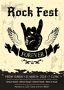 Rock Fest Advertising Poster Vector Illustration Royalty Free Stock Photo