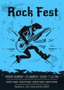 Rock Fest Event Announcement Poster Design Royalty Free Stock Photo