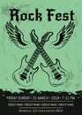 Rock Fest Party Announcement Poster Design Royalty Free Stock Photo