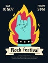 Rock festival vector poster Royalty Free Stock Photo