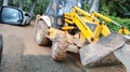 Rock filling on construction site for water path