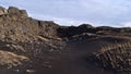 Rock fissure over the Mid Atlantic Ridge, where tectonic plates drift apart, near the Bridge Between Continents, Iceland. Royalty Free Stock Photo