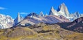 The rock Fitz Roy peaks in the Andes.