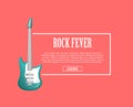 Rock forever poster with acoustic guitar