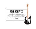 Rock forever poster with classic acoustic guitar