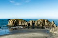 Rock formation at Bandon beach is part of Oregon wildlife refuge Royalty Free Stock Photo