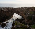 Rock formation Boca do Inferno Hells mouth sea atlantic ocean erosion cliff natural bridge near Cascais Lisbon Portugal Royalty Free Stock Photo