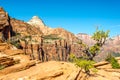 Rock Formation at the Canyon Overlook Trail in Zion N.P. Royalty Free Stock Photo