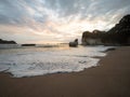 Rock formation at Cathedral Cove beach Te Hoho rock Hahei Beach in Coromandel Peninsula on North Island New Zealand Royalty Free Stock Photo