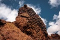 Rock formation in the crater of El Cuervo Volcano, Lanzarote,  Spain Royalty Free Stock Photo