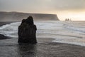 Rock formation at Dyrholaey at sunset, Iceland Royalty Free Stock Photo