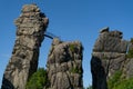 Rock formation Externsteine in Horn Bad Meinberg, Germany Royalty Free Stock Photo