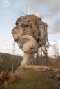 Rock formation named Budzogan in Sulovske vrchy mountains in Slovakia
