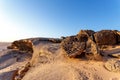 Rock formation in Namib desert in sunset, landscape Royalty Free Stock Photo