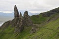 Rock formation of Old man of Storr on the island of Skye in Scotland