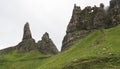 Rock formation of Old man of Storr on the island of Skye in Scotland