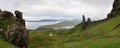 Rock formation of Old man of Storr on the island of Skye in Scotland