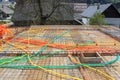 Foundation construction with colorful pvs tubes Royalty Free Stock Photo