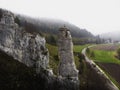 Rock formation pinnacle needle Spitzer Stein between Gundelfingen and Bichishausen Lauter tal Swabian Jura Germany