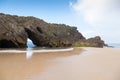 Rock formation in San Antolin beach, Spain Royalty Free Stock Photo