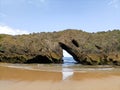 Rock formation in San Antolin beach, Spain Royalty Free Stock Photo